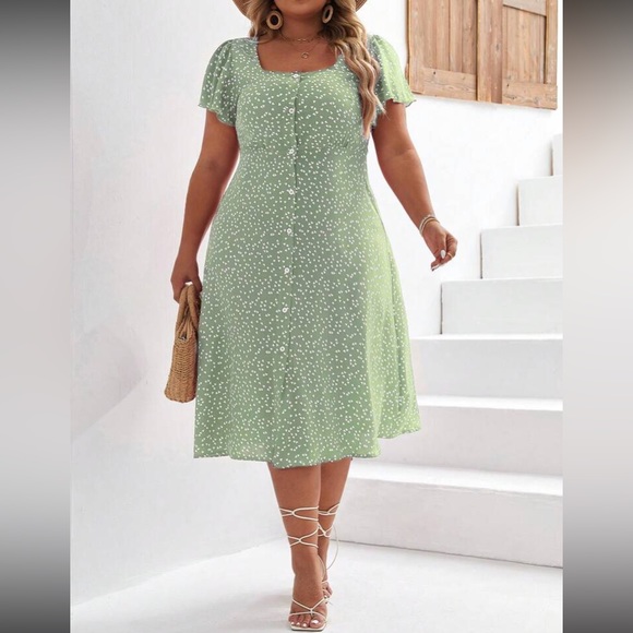 Boho floral print button through midi dress - Picture 3 of 6